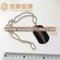 customized metal aluminum printing dog tag with ballchain