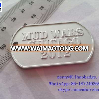 Aluminum dog tag sand blasting with embossing logo