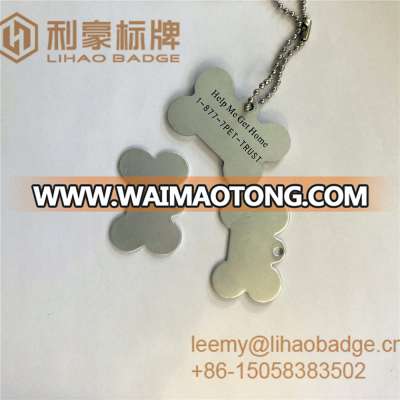 Wholesale Anodized Aluminum ID Name Dog Tags Bone Round Heart Shape